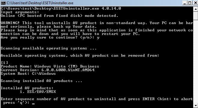 Eset Uninstaller